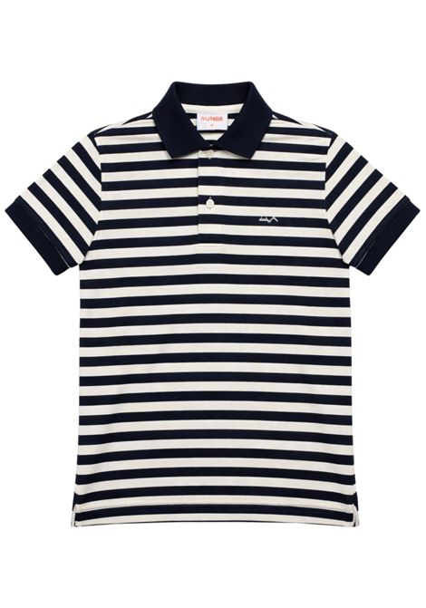 Polo bambino blu/panna in cotone SUN68 | A363284BLU/PANNA