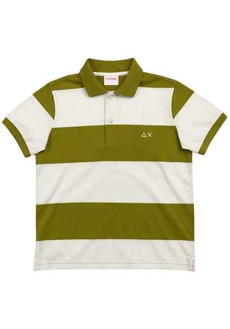 Polo bambino panna/verde in cotone SUN68 | A63282PANNA/VERDE