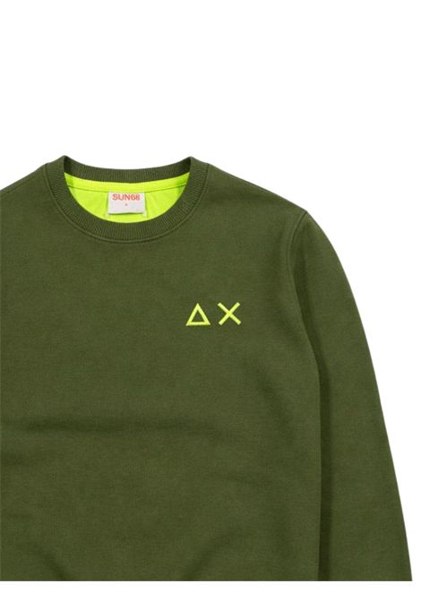 Felpa bambino verde in cotone SUN68 | F36315VERDE