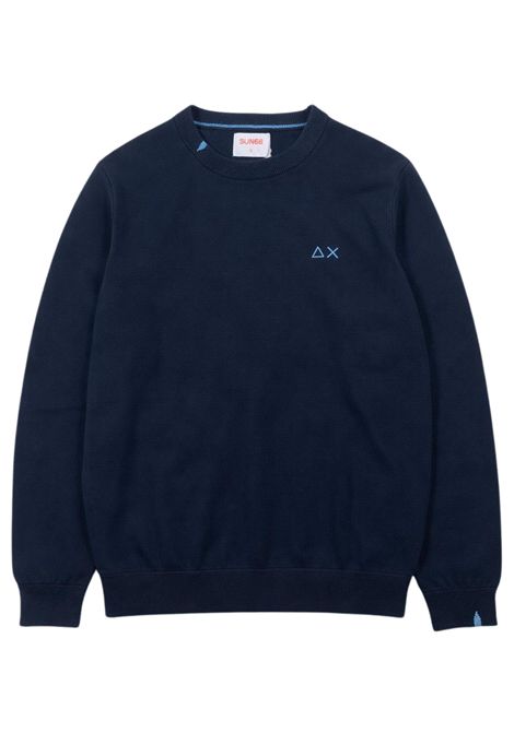 Maglione bambino blu in cotone SUN68 | K36301BLU