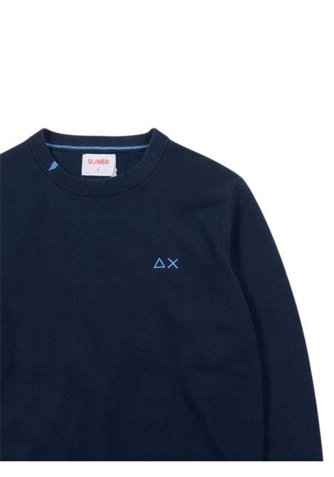 Maglione bambino blu in cotone SUN68 | K36301BLU