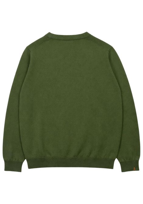 Maglione bambino verde in cotone SUN68 | K36301VERDE BOTTIGLIA