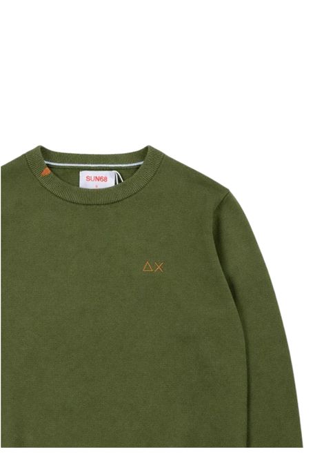 Maglione bambino verde in cotone SUN68 | K36301VERDE BOTTIGLIA