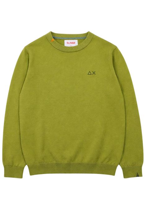 Maglione bambino verde in cotone SUN68 | K36301VERDE CHIARO