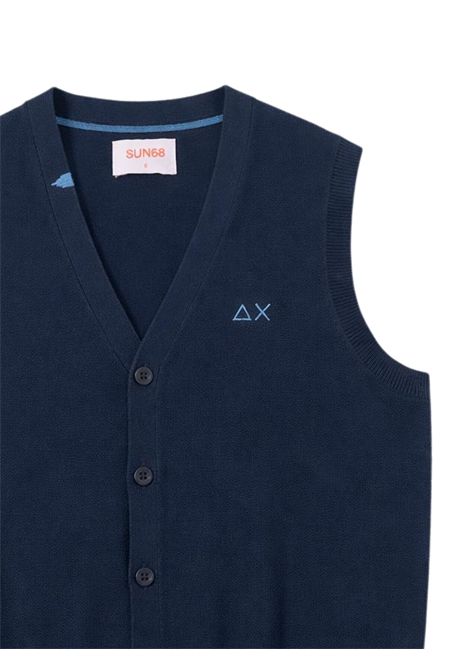 Cardigan bambino blu in cotone SUN68 | K36303BLU