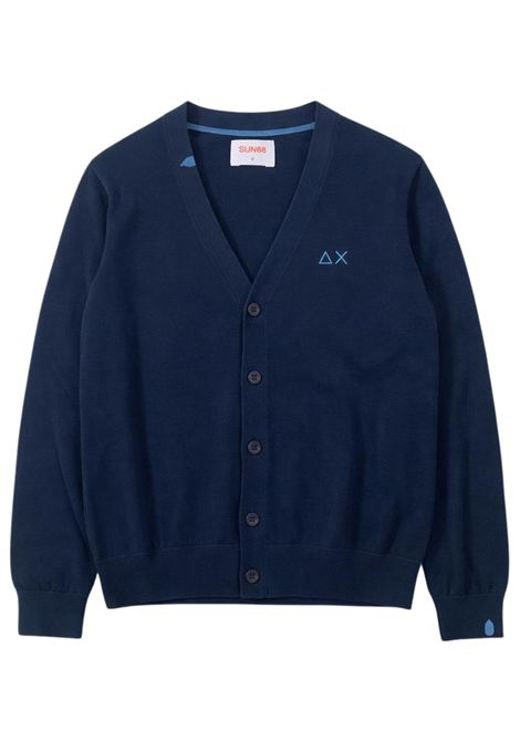 Cardigan bambino blu in cotone SUN68 | K36304BLU
