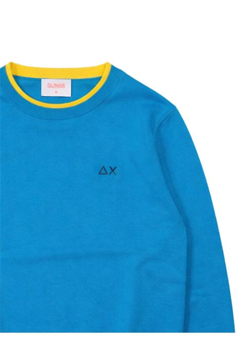 Maglione bambino azzurro in cotone SUN68 | K36309AZZURRO