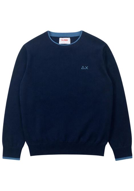 Maglione bambino blu in cotone SUN68 | K36309BLU