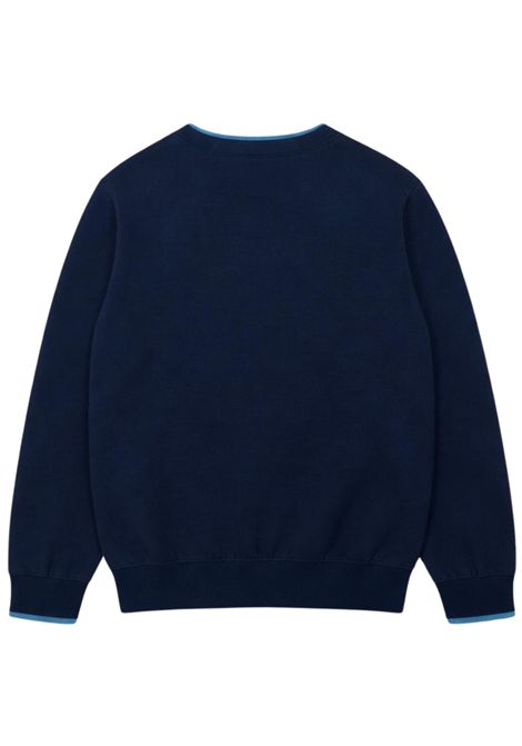 Maglione bambino blu in cotone SUN68 | K36309BLU