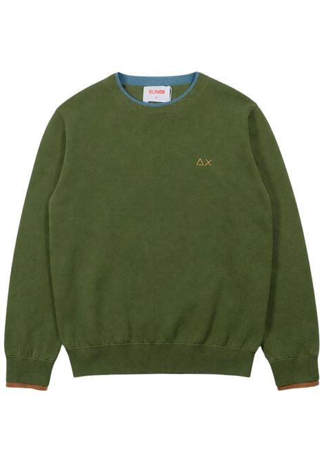 Maglione bambino verde bottiglia in cotone SUN68 | K36309VERDE BOTTIGLIA