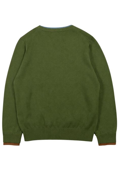 Maglione bambino verde bottiglia in cotone SUN68 | K36309VERDE BOTTIGLIA