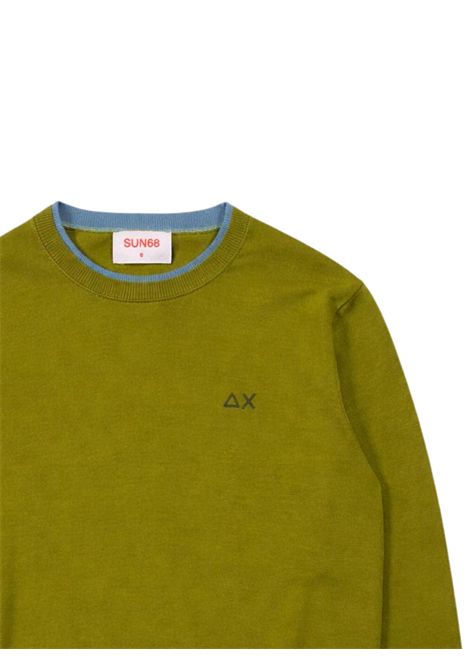 Maglione bambino verde chiaro in cotone SUN68 | K36309VERDE CHIARO
