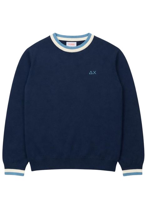 Maglione bambino blu in cotone SUN68 | K36312BLU