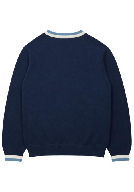 Maglione bambino blu in cotone SUN68 | K36312BLU