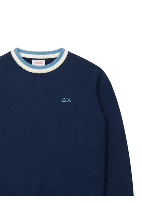 Maglione bambino blu in cotone SUN68 | K36312BLU