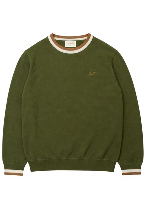 Maglione bambino verde in cotone SUN68 | K36312VERDE