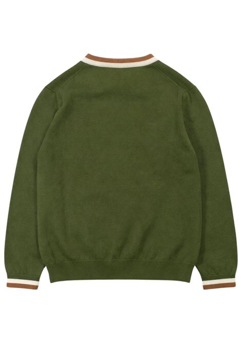 Maglione bambino verde in cotone SUN68 | K36312VERDE