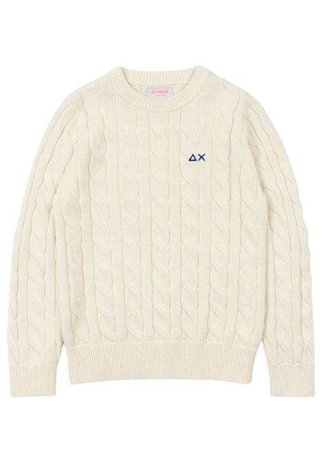 Cream cotton sweater for children SUN68 | K36315PANNA