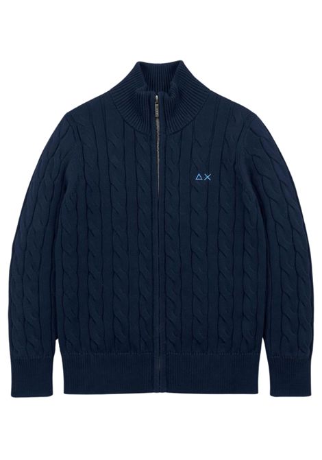 Cardigan bambino blu in cotone SUN68 | K36316BLU