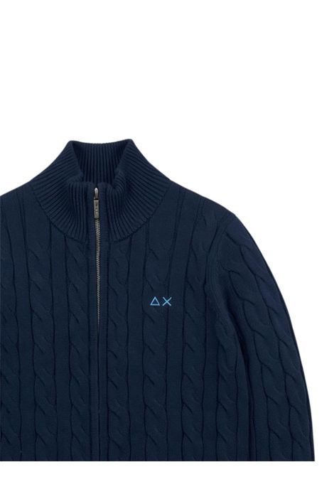 Cardigan bambino blu in cotone SUN68 | K36316BLU