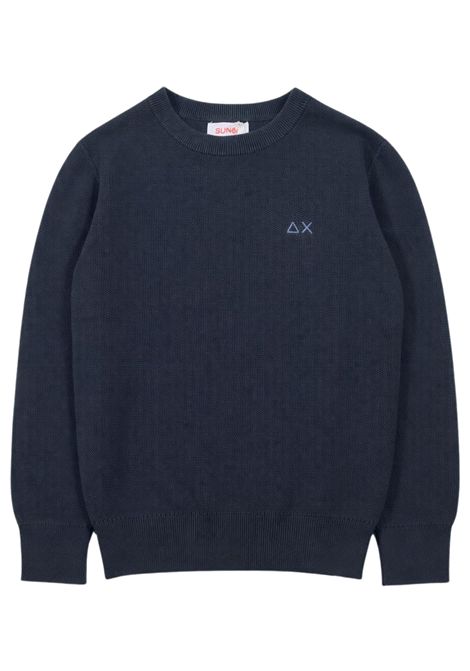 Maglione bambino blu in cotone SUN68 | K36319BLU