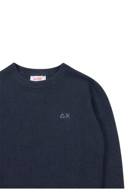 Maglione bambino blu in cotone SUN68 | K36319BLU