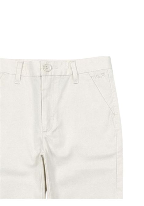 White cotton trousers for children SUN68 | P36301BIANCO