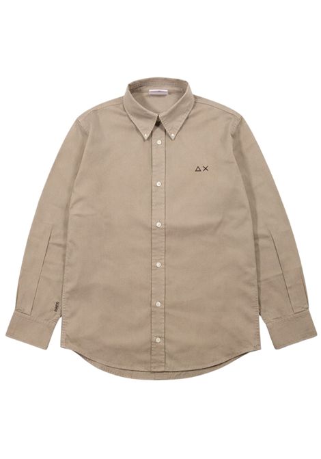 Camicia bambino beige in cotone SUN68 | S36301BEIGE