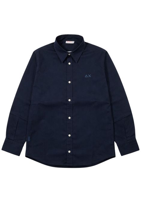 Camicia bambino blu in cotone SUN68 | S36301BLU