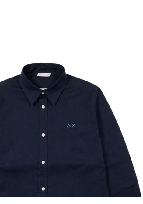 Camicia bambino blu in cotone SUN68 | S36301BLU