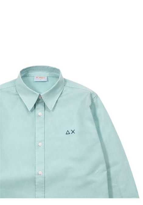 Camicia bambino verde acqua in cotone SUN68 | S36301VERDE ACQUA