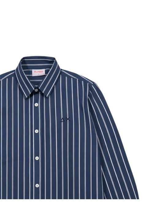 Camicia bambino blu in cotone SUN68 | S36303BLU