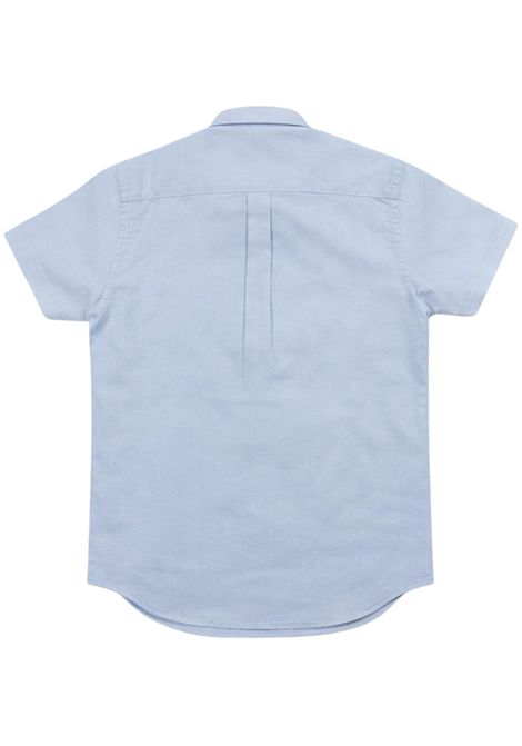 Camicia bambino in cotone e lino SUN68 | S36308AZZURRO