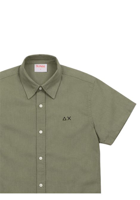 Camicia bambino in cotone e lino SUN68 | S36308VERDE