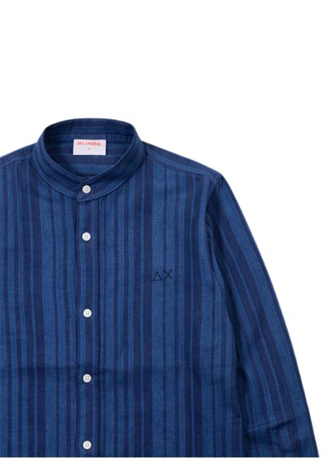 Camicia bambino blu in lino SUN68 | S363101BLU