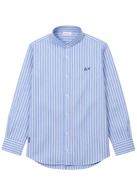 Camicia bambino in cotone e lino SUN68 | S36310AZZURRO