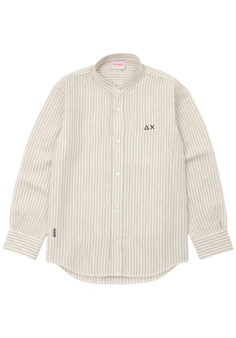 Sand-colored linen shirt for children SUN68 | S36310SABBIA