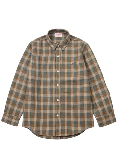 Camicia bambino beige in lino SUN68 | S363137BEIGE