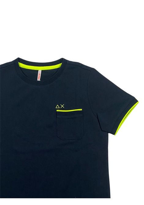T-shirt bambino blu in cotone SUN68 | T34324/SUBLU