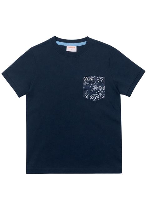 T-shirt bambino blu in cotone SUN68 | T36303BLU