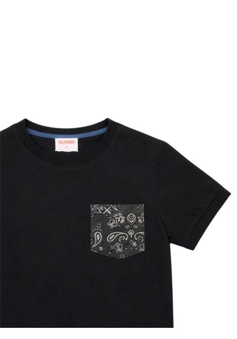 T-shirt bambino nera in cotone SUN68 | T36303NERO