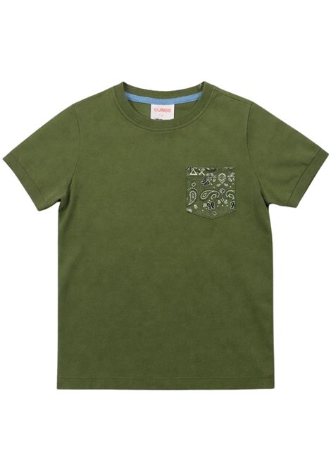 T-shirt bambino verde in cotone SUN68 | T36303VERDE