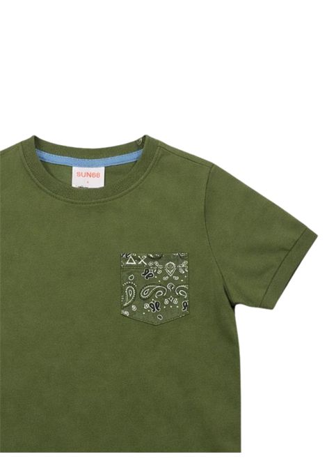 T-shirt bambino verde in cotone SUN68 | T36303VERDE