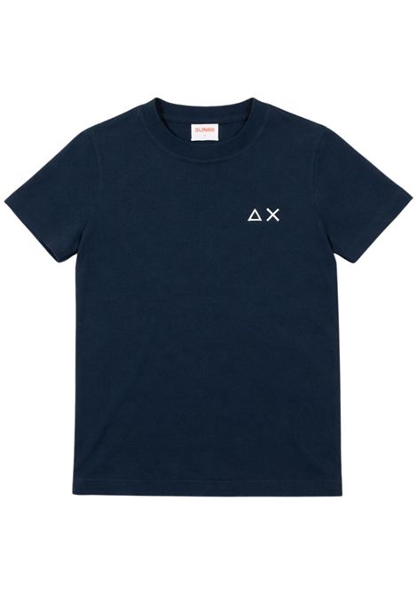 T-shirt bambino blu in cotone SUN68 | T36304BLU