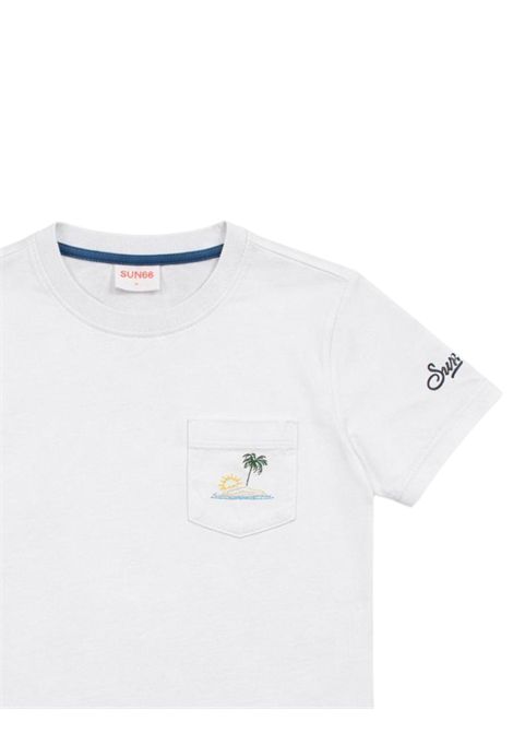 T-shirt bambino bianca in cotone SUN68 | T36305BIANCO