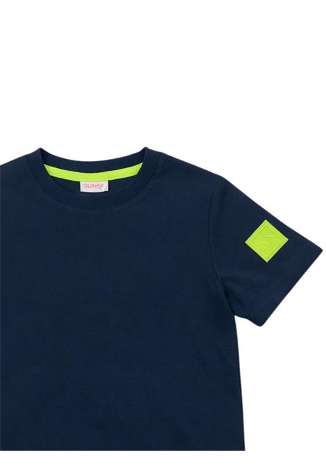 T-shirt bambino blu in cotone SUN68 | T36307BLU