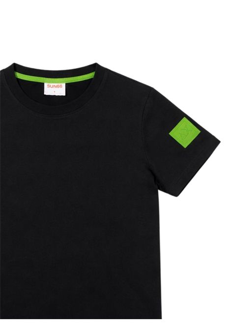 T-shirt bambino nera in cotone SUN68 | T36307NERO