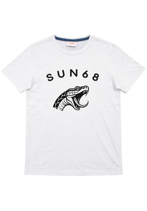 T-shirt bambino bianca in cotone SUN68 | T36308BIANCO