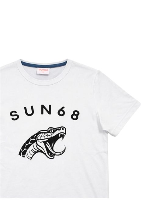 T-shirt bambino bianca in cotone SUN68 | T36308BIANCO