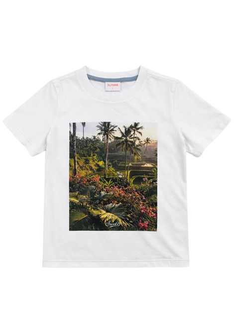 T-shirt bambino bianca in cotone SUN68 | T36310BIANCO